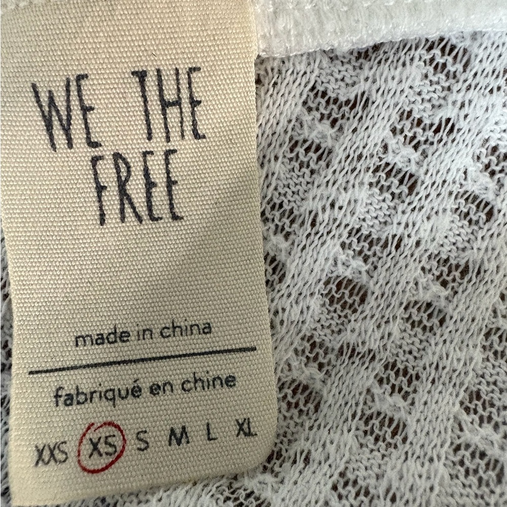 Free People We The Free South Side Thermal Top White Oversized Waffle Knit XS - Picture 3 of 10